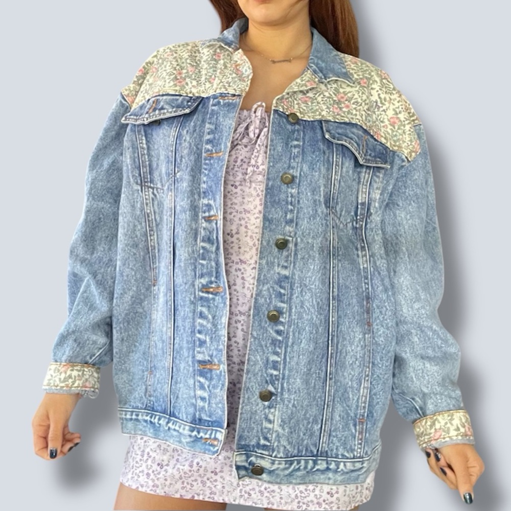 ✿ Vintage Floral Jean Jacket ✿